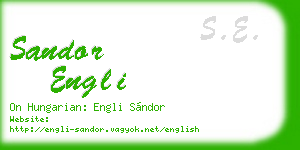 sandor engli business card